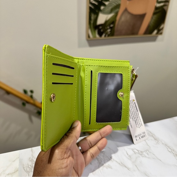 Lime Green Zippered Wallet - Picture 2 of 6